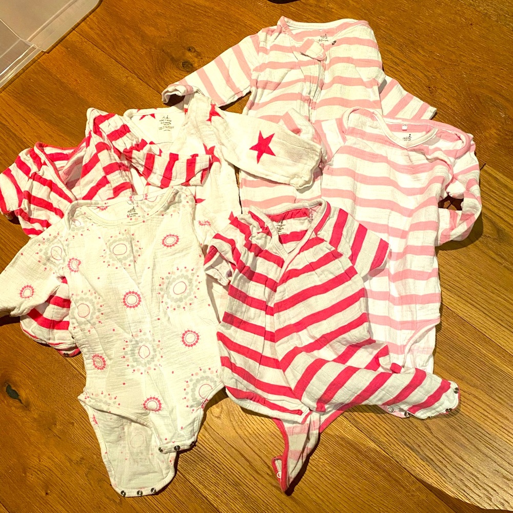 Aden & Anais 0-3 month sleepers, onesies